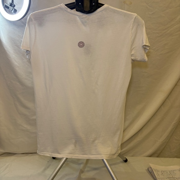 Organic Women White T-shirt Infinity Sign Size Large - Picture 2 of 8